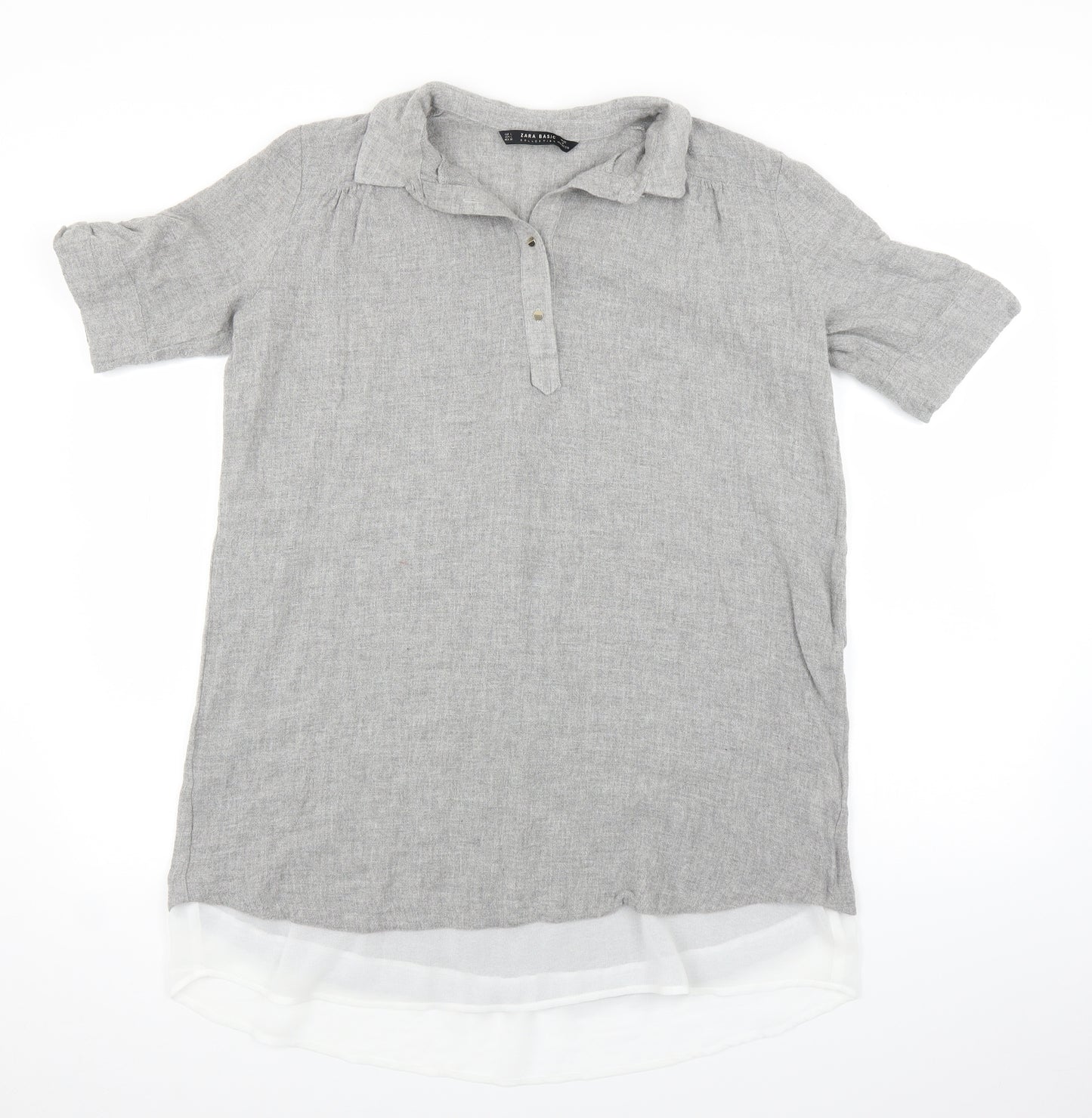 Zara Womens Grey   Basic Polo Size L