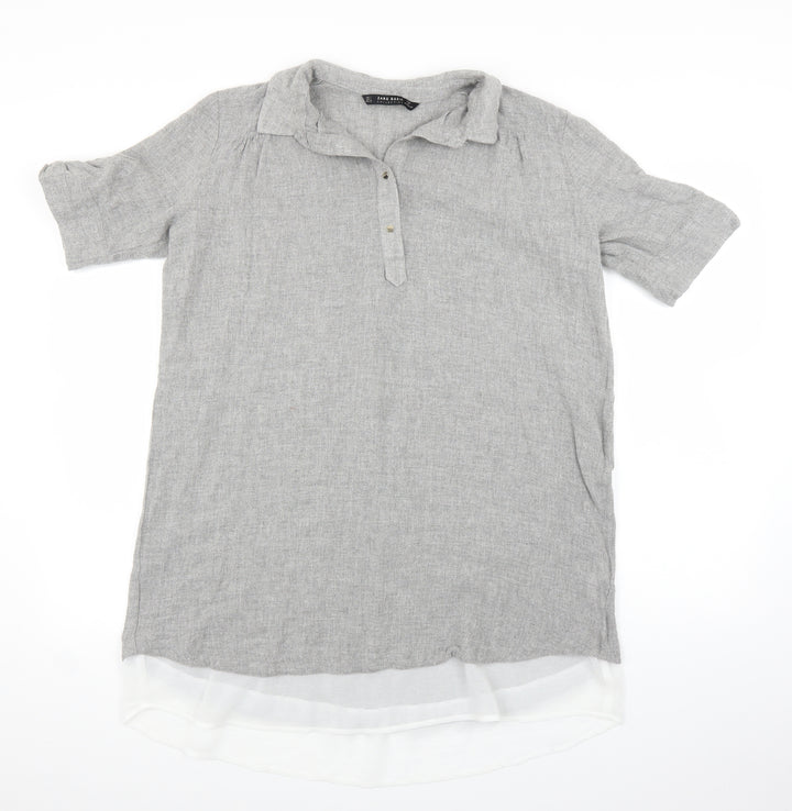 Zara Womens Grey   Basic Polo Size L