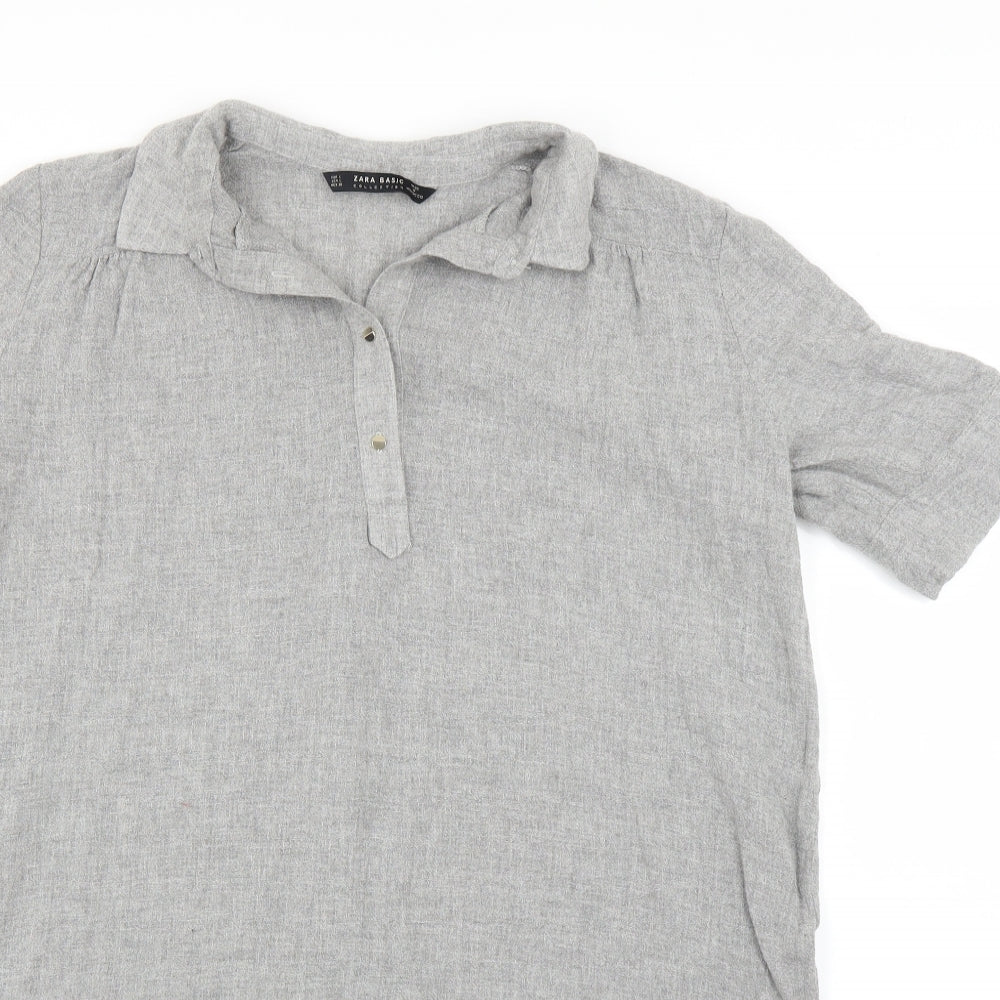 Zara Womens Grey   Basic Polo Size L