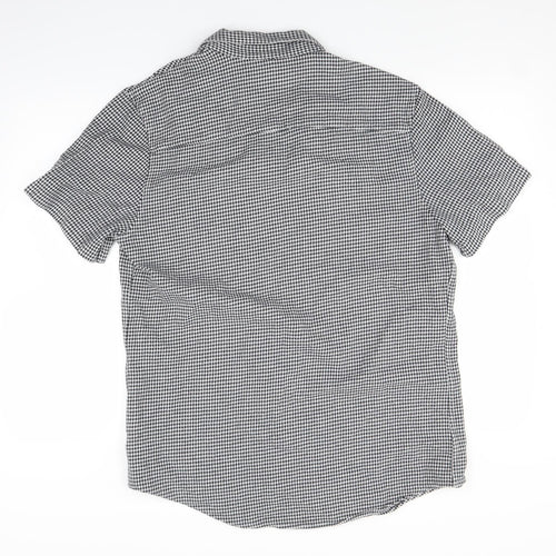 Topman Mens White Houndstooth   Button-Up Size L