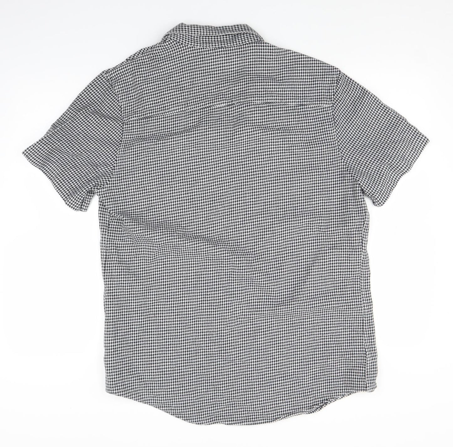 Topman Mens White Houndstooth   Button-Up Size L