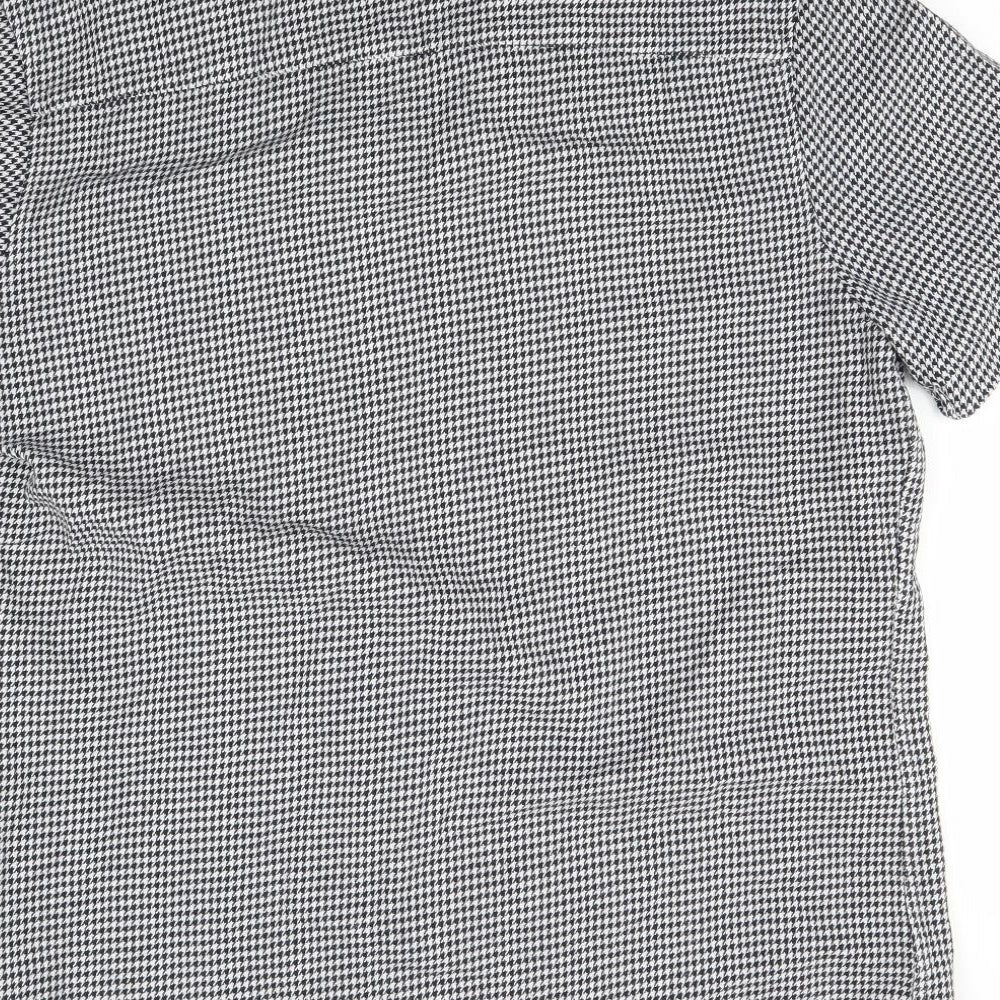 Topman Mens White Houndstooth   Button-Up Size L