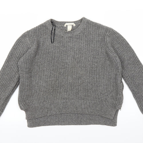 H&M Womens Grey  Knit Pullover Jumper Size M