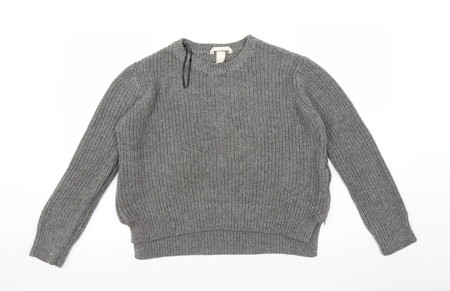 H&M Womens Grey  Knit Pullover Jumper Size M