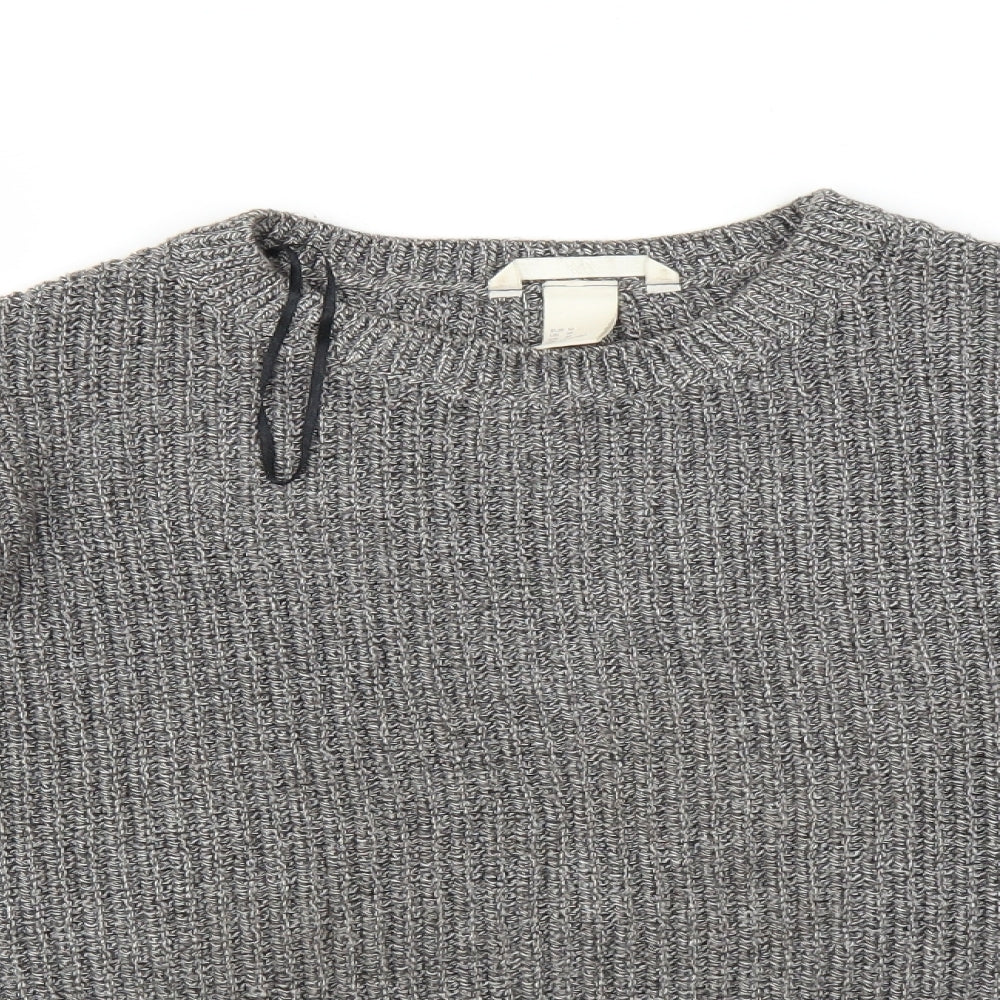 H&M Womens Grey  Knit Pullover Jumper Size M