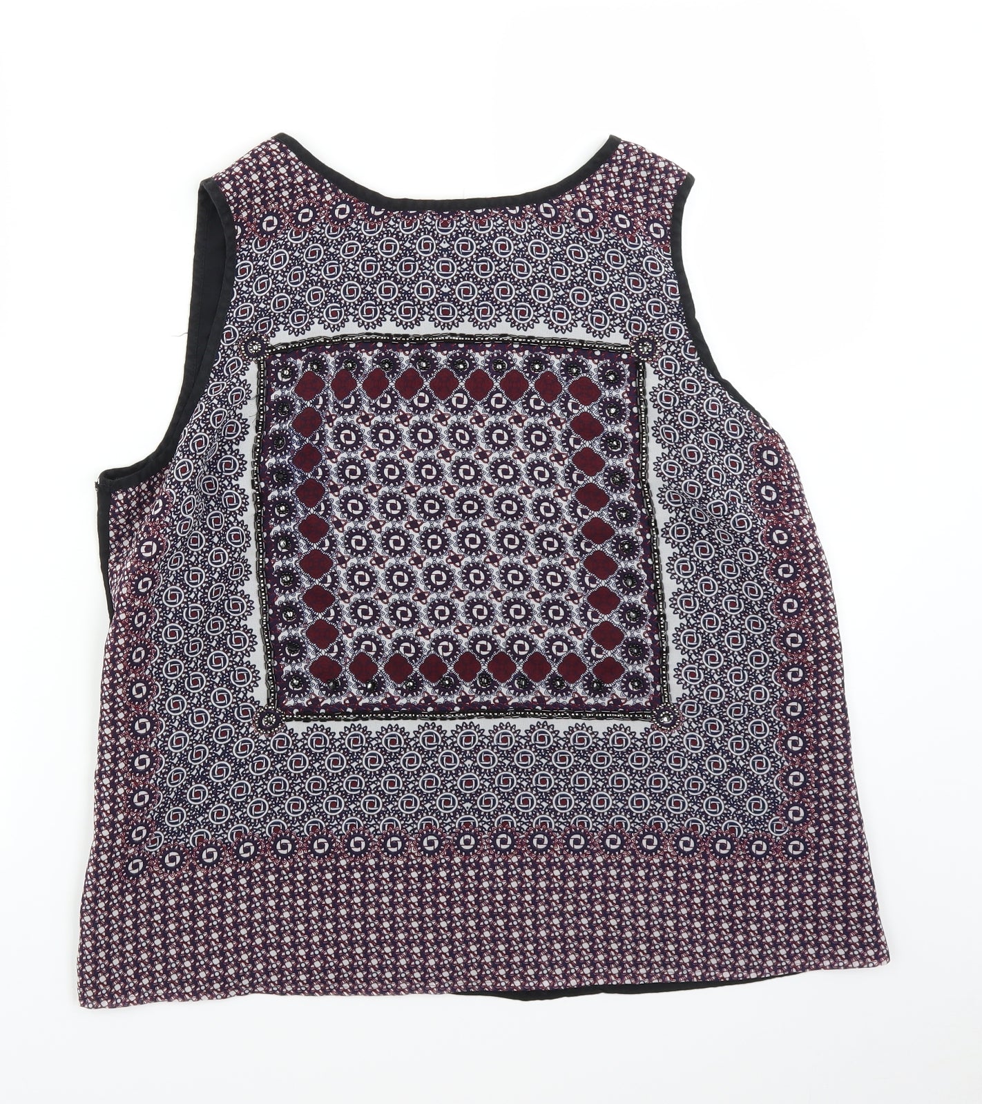 Falmer Womens Red Geometric  Basic T-Shirt Size 16