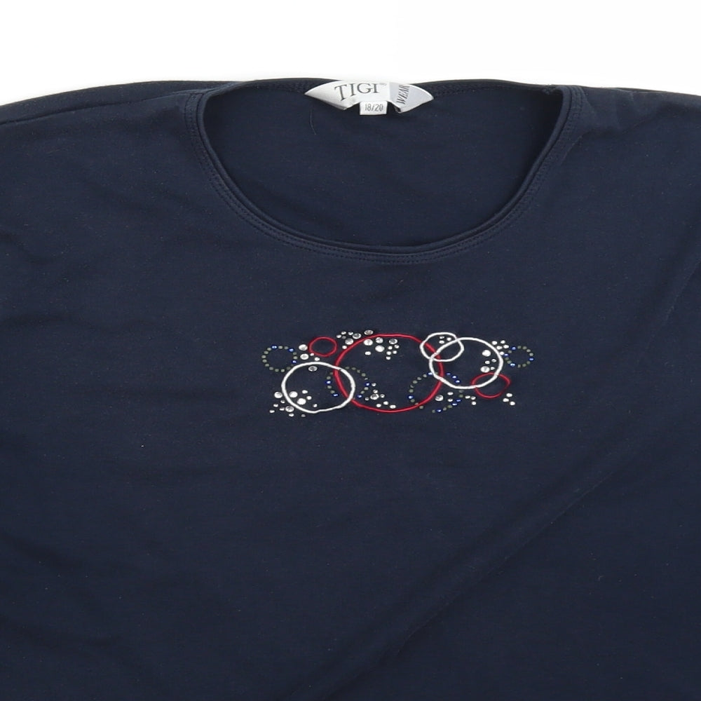 TIGI Womens Blue   Basic T-Shirt Size 18