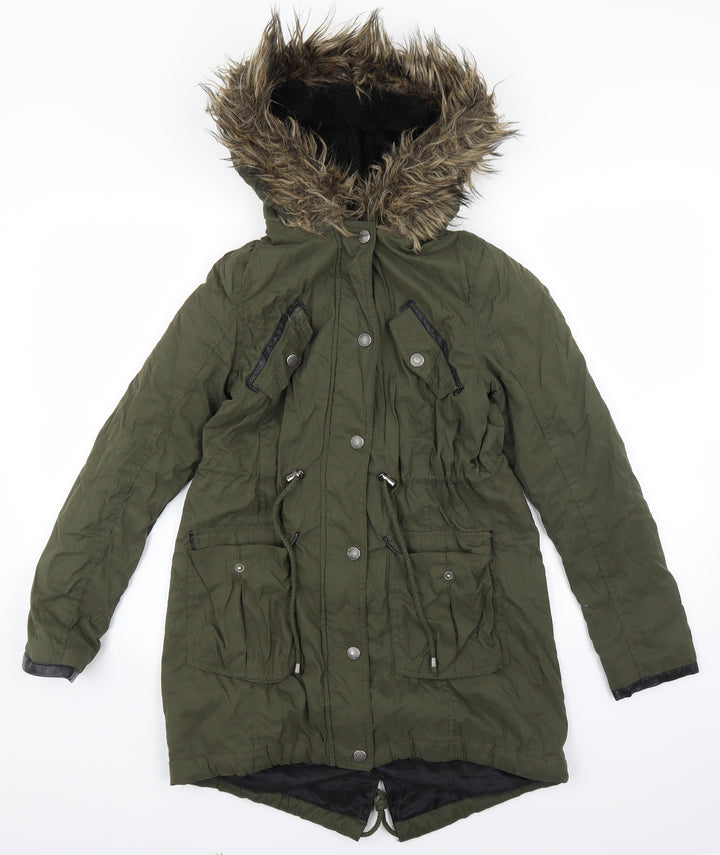 Atmosphere Womens Green Parka Coat Size 6
