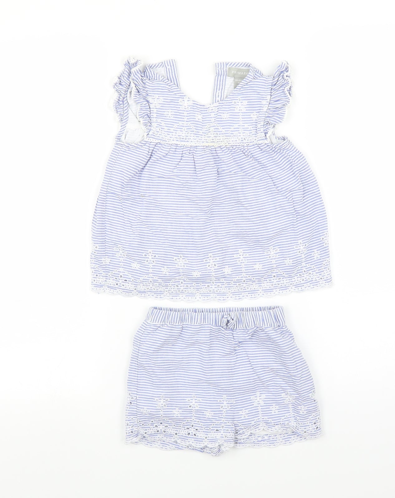 Primark Girls Blue Striped  Playsuit One-Piece Size 2-3 Years