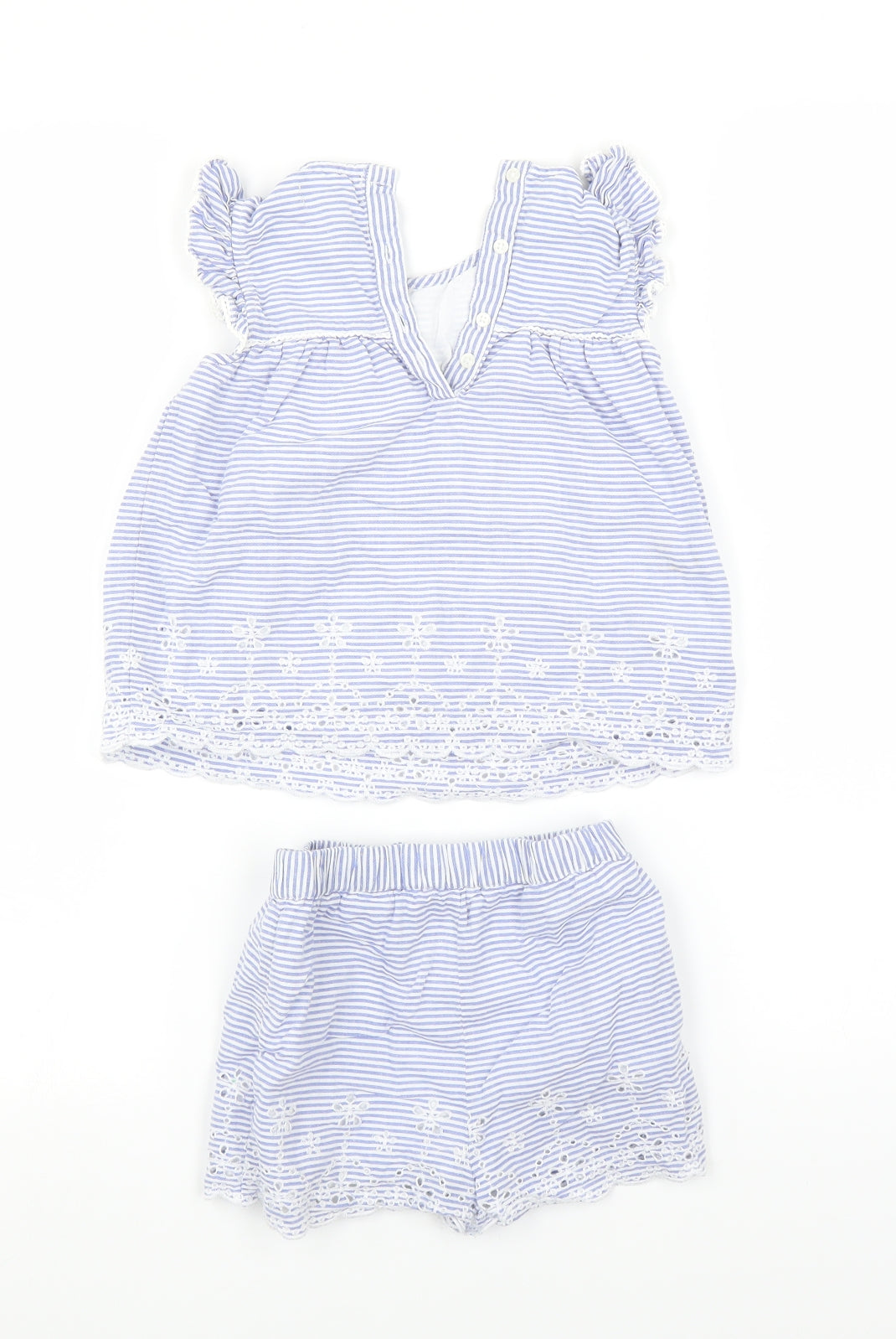 Primark Girls Blue Striped  Playsuit One-Piece Size 2-3 Years