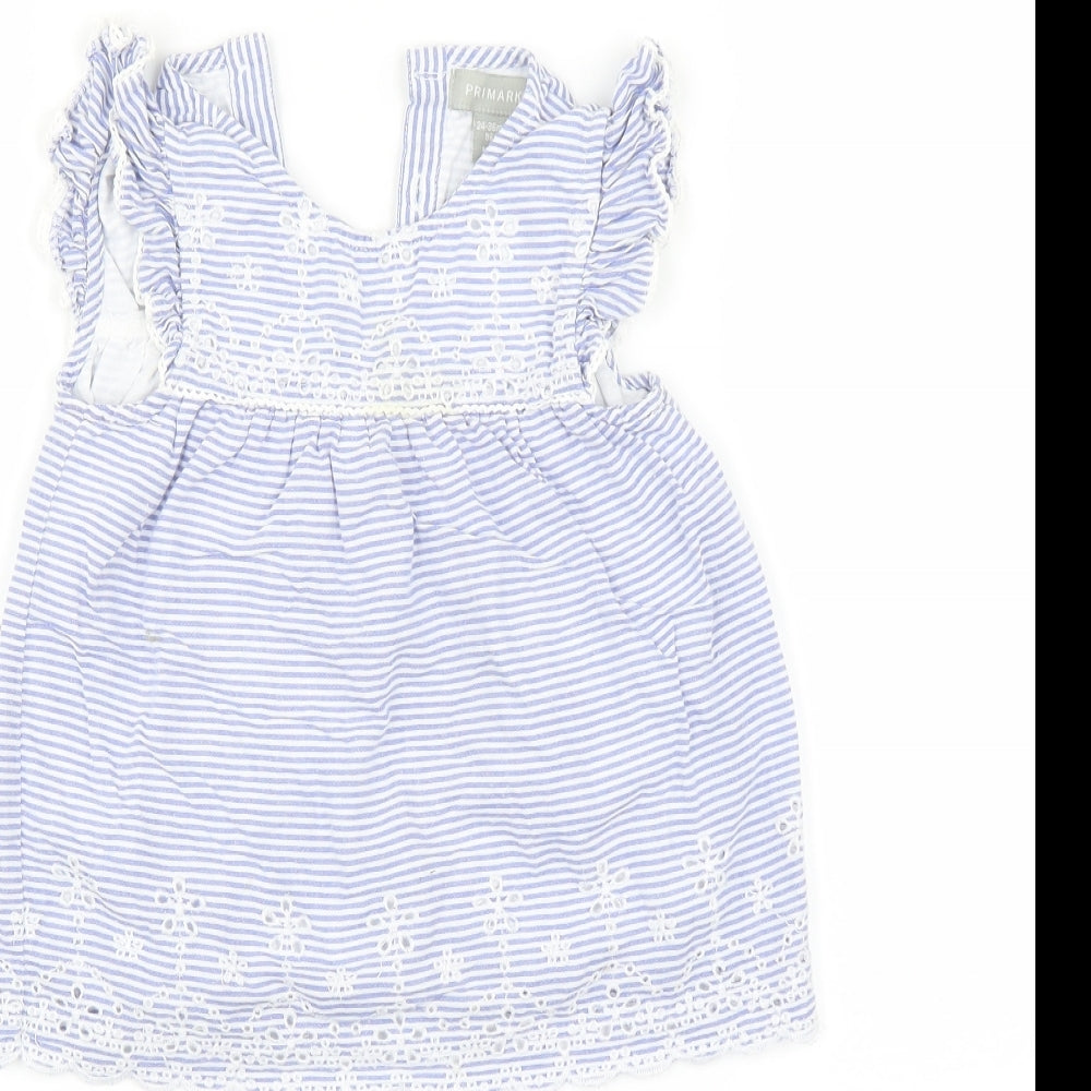 Primark Girls Blue Striped  Playsuit One-Piece Size 2-3 Years