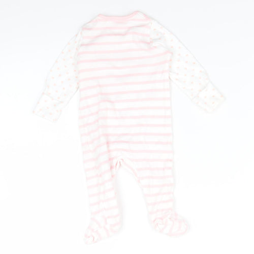 F&F Girls Pink Striped  Babygrow One-Piece Size 0-3 Months