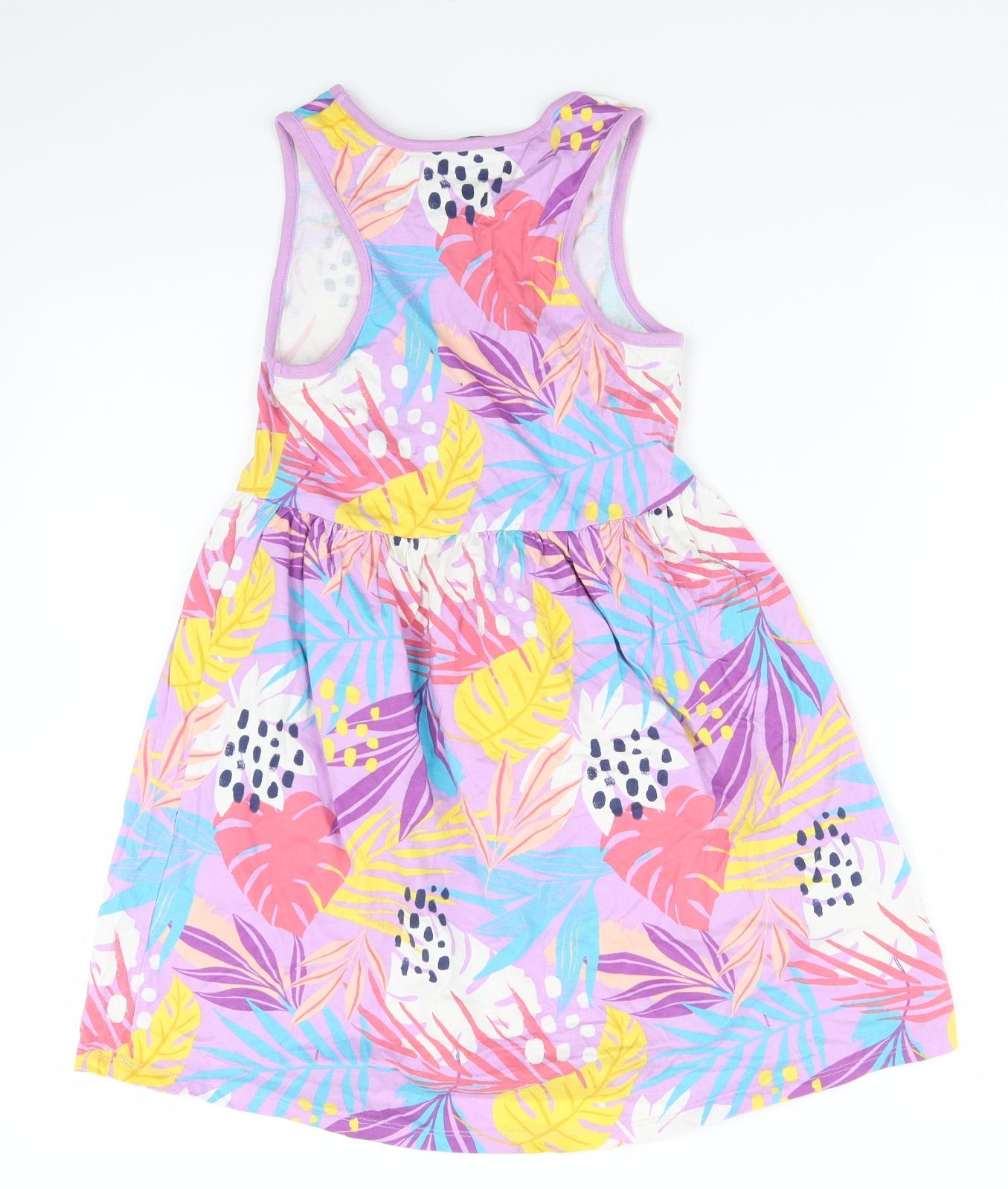 George Girls Purple Floral  Fit & Flare  Size 8-9 Years