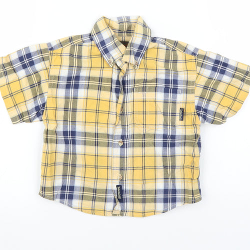 Timberland Boys Yellow Plaid  Basic Button-Up Size 18-24 Months