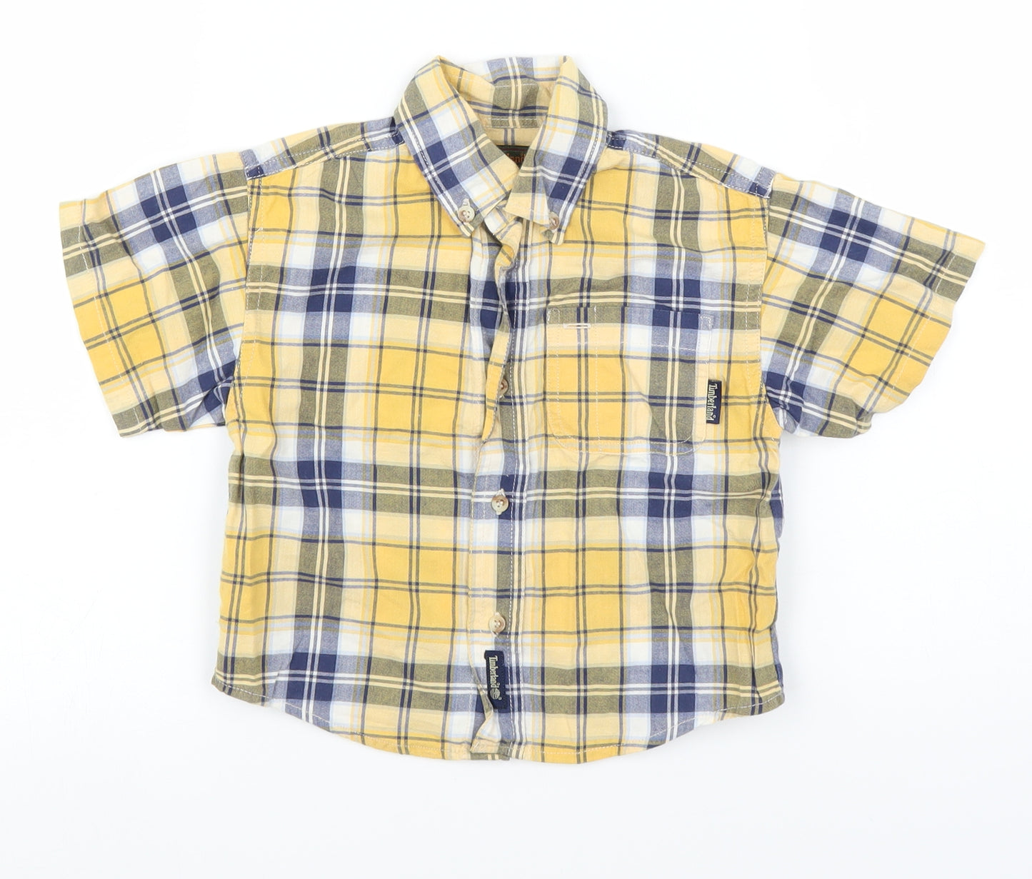 Timberland Boys Yellow Plaid  Basic Button-Up Size 18-24 Months