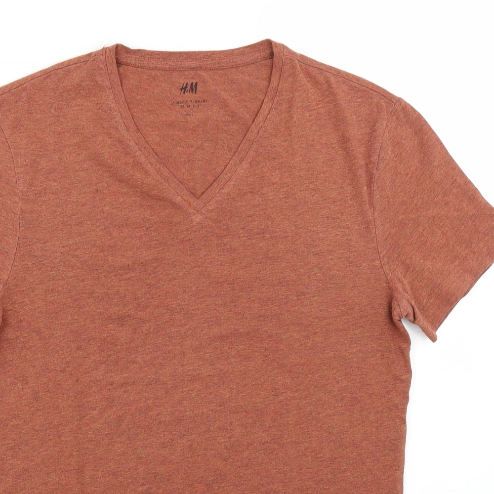 H&M Mens Orange    T-Shirt Size S