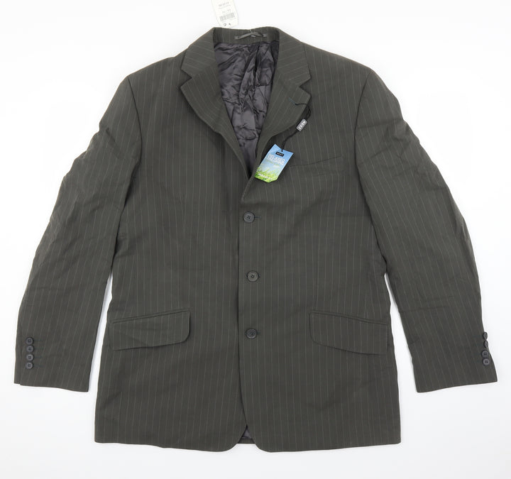 NEXT Mens Green Striped Jacket Suit Jacket Size 42
