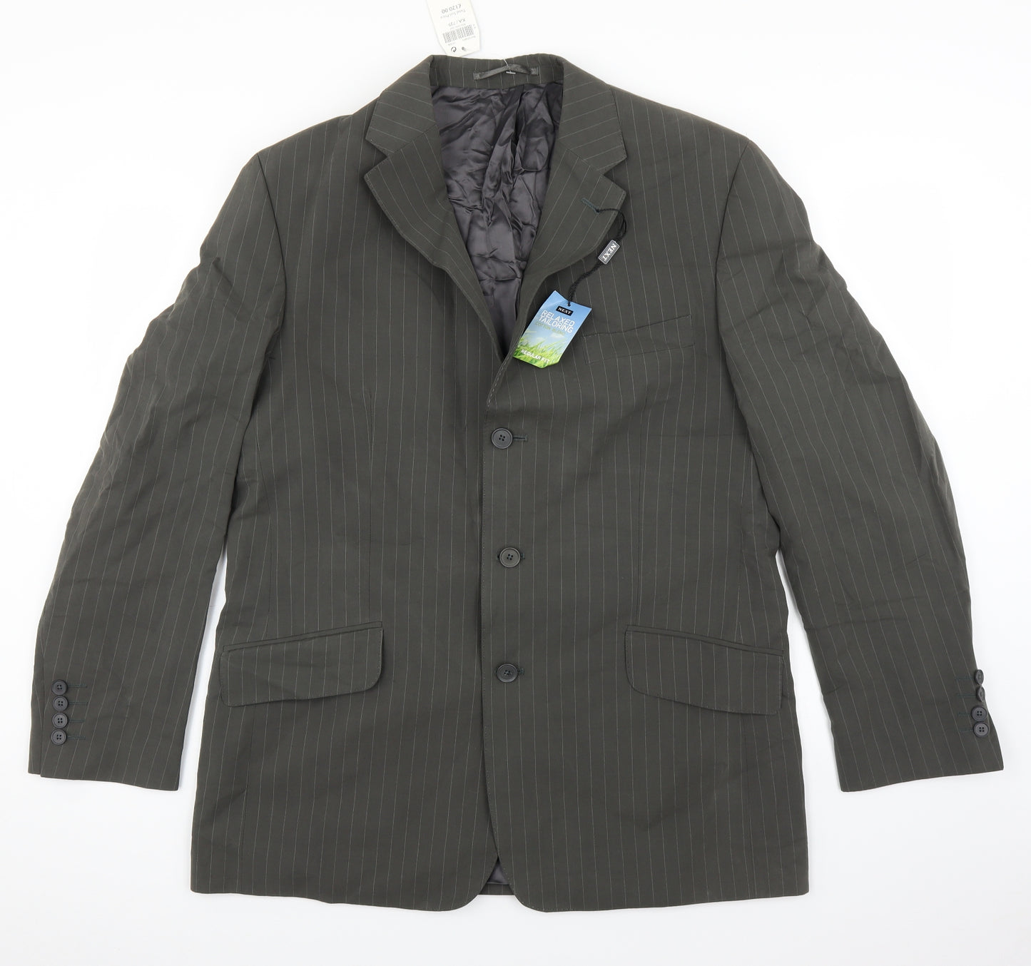 NEXT Mens Green Striped  Jacket Suit Jacket Size 42