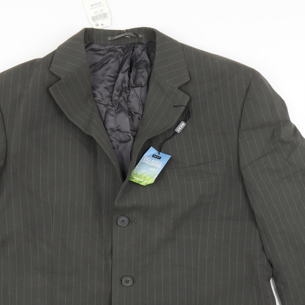 NEXT Mens Green Striped  Jacket Suit Jacket Size 42