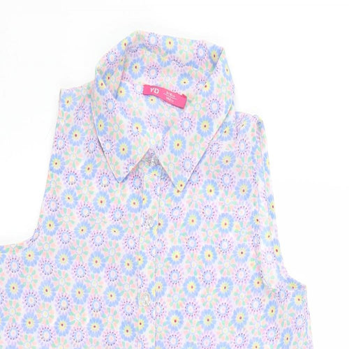 Primark Girls Purple Floral  Basic Blouse Size 10 Years
