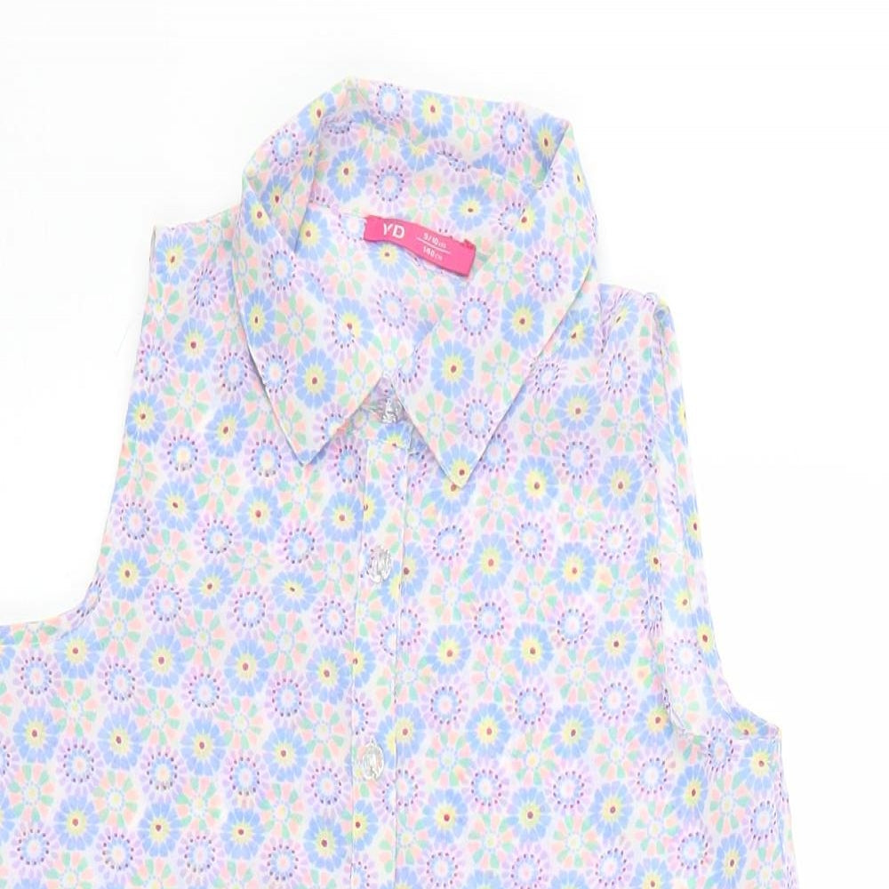 Primark Girls Purple Floral  Basic Blouse Size 10 Years
