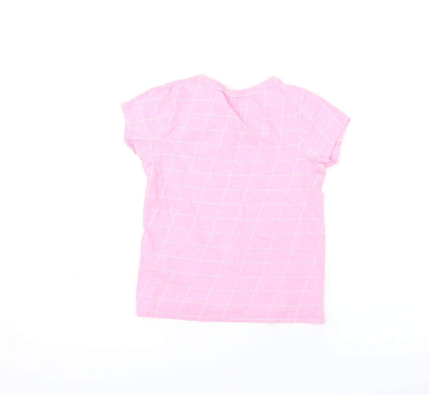 NEXT Girls Pink Check  Basic Blouse Size 8 Years