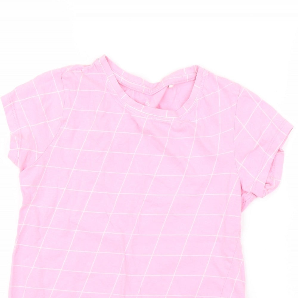 NEXT Girls Pink Check  Basic Blouse Size 8 Years
