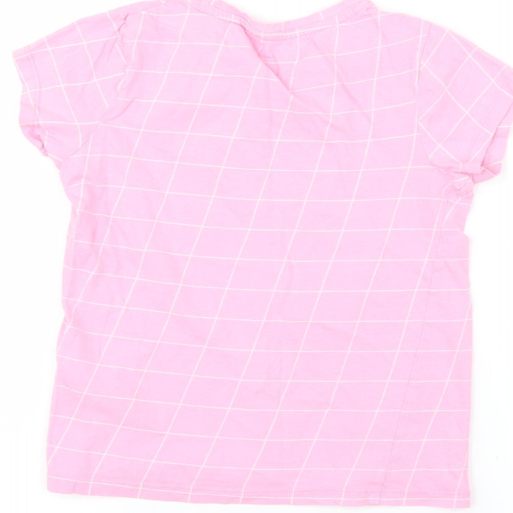 NEXT Girls Pink Check  Basic Blouse Size 8 Years