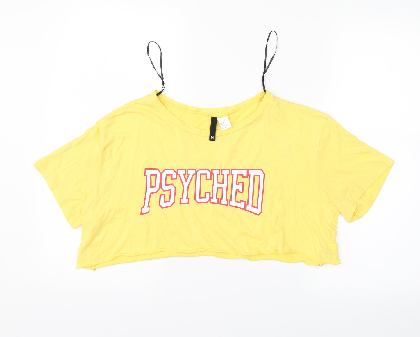 Divided Womens Yellow   Cropped T-Shirt Size M