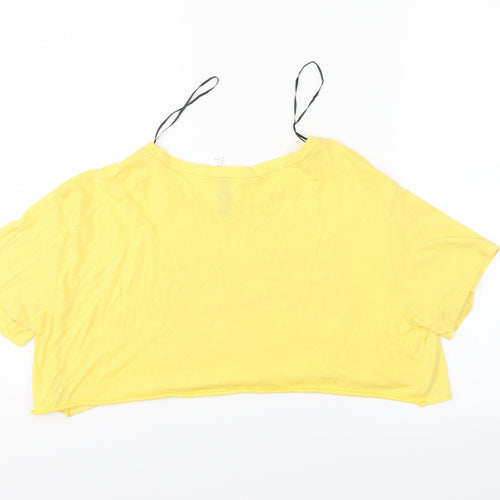 Divided Womens Yellow   Cropped T-Shirt Size M