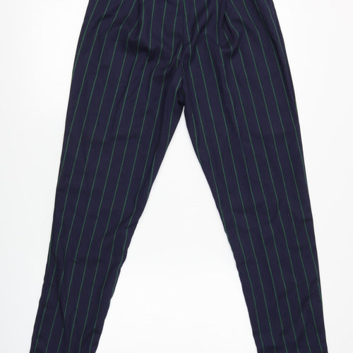 Pretty Little Thing Womens Blue Striped  Dress Pants Trousers Size 8 L28 in
