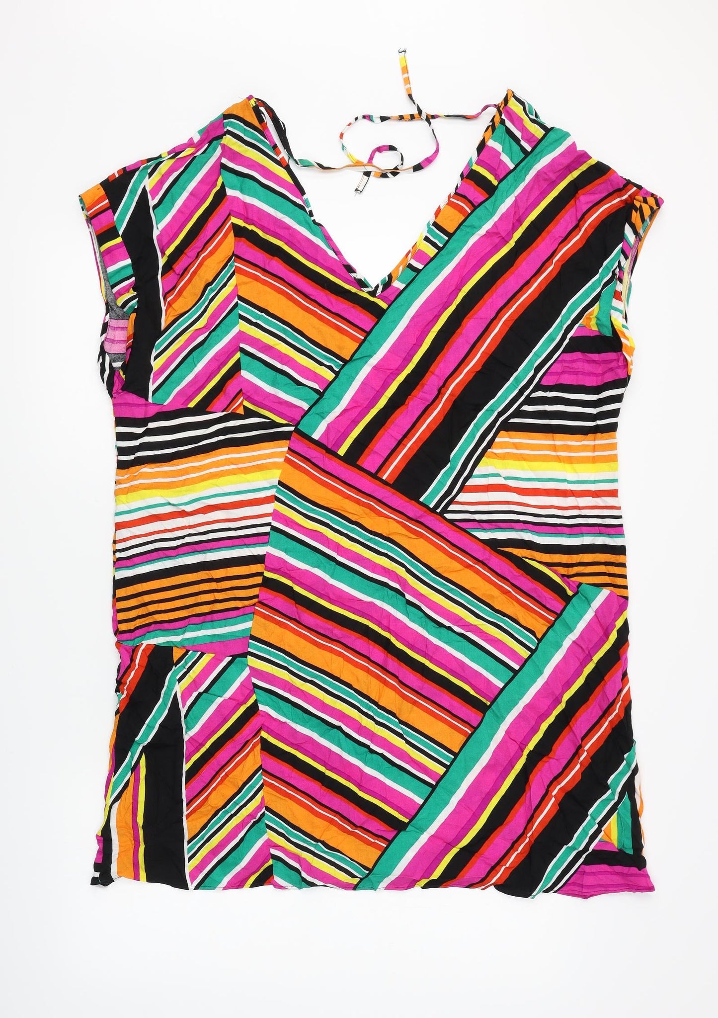 Matalan Womens Multicoloured Striped  Basic Blouse Size 18