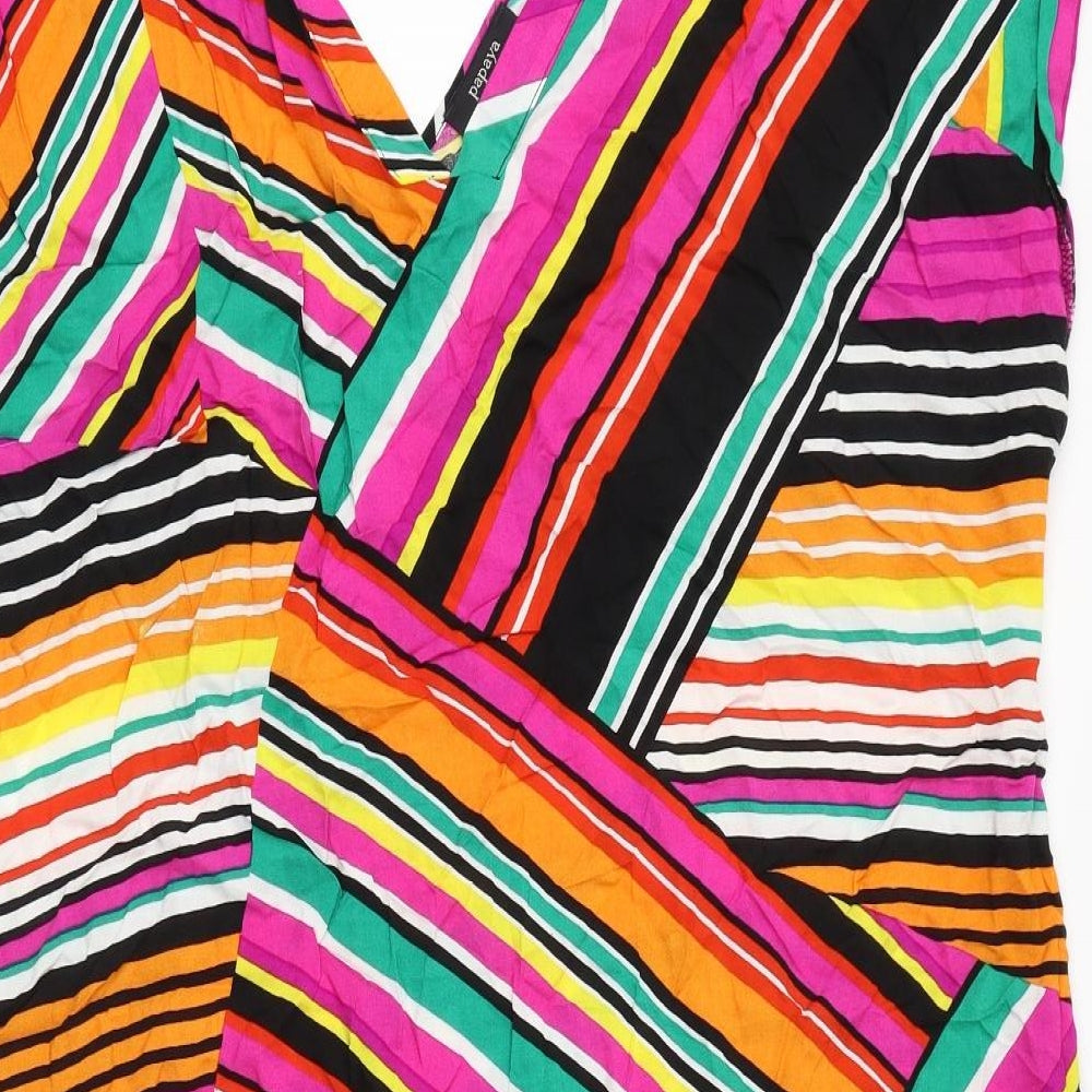 Matalan Womens Multicoloured Striped  Basic Blouse Size 18