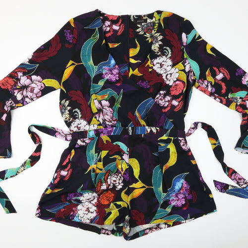 River Island Womens Multicoloured Floral  Playsuit One-Piece Size 18