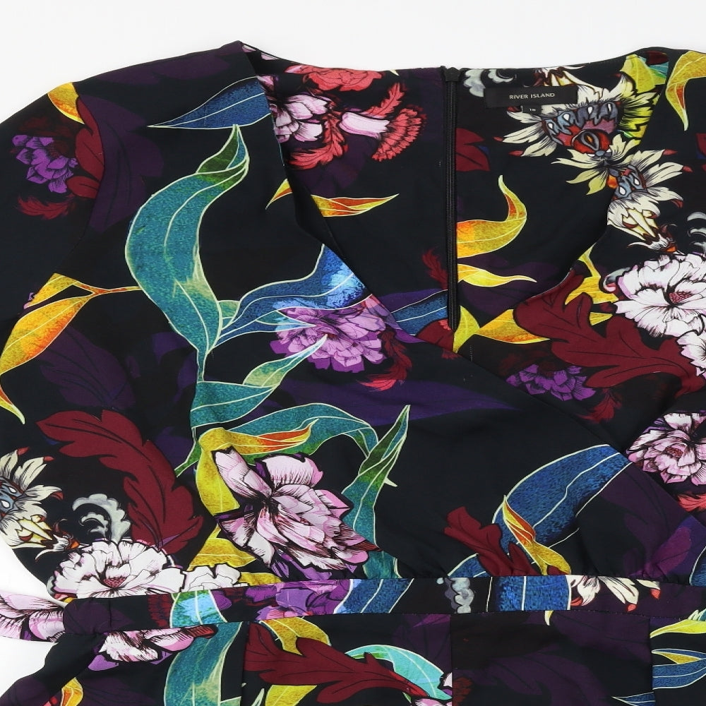 River Island Womens Multicoloured Floral  Playsuit One-Piece Size 18