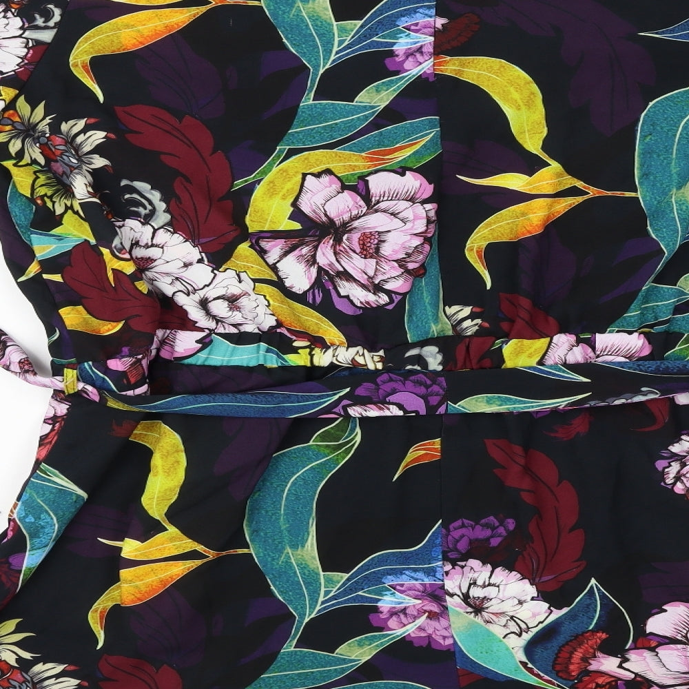 River Island Womens Multicoloured Floral  Playsuit One-Piece Size 18