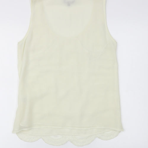 Matalan Womens Ivory Geometric Chiffon Basic Tank Size 12
