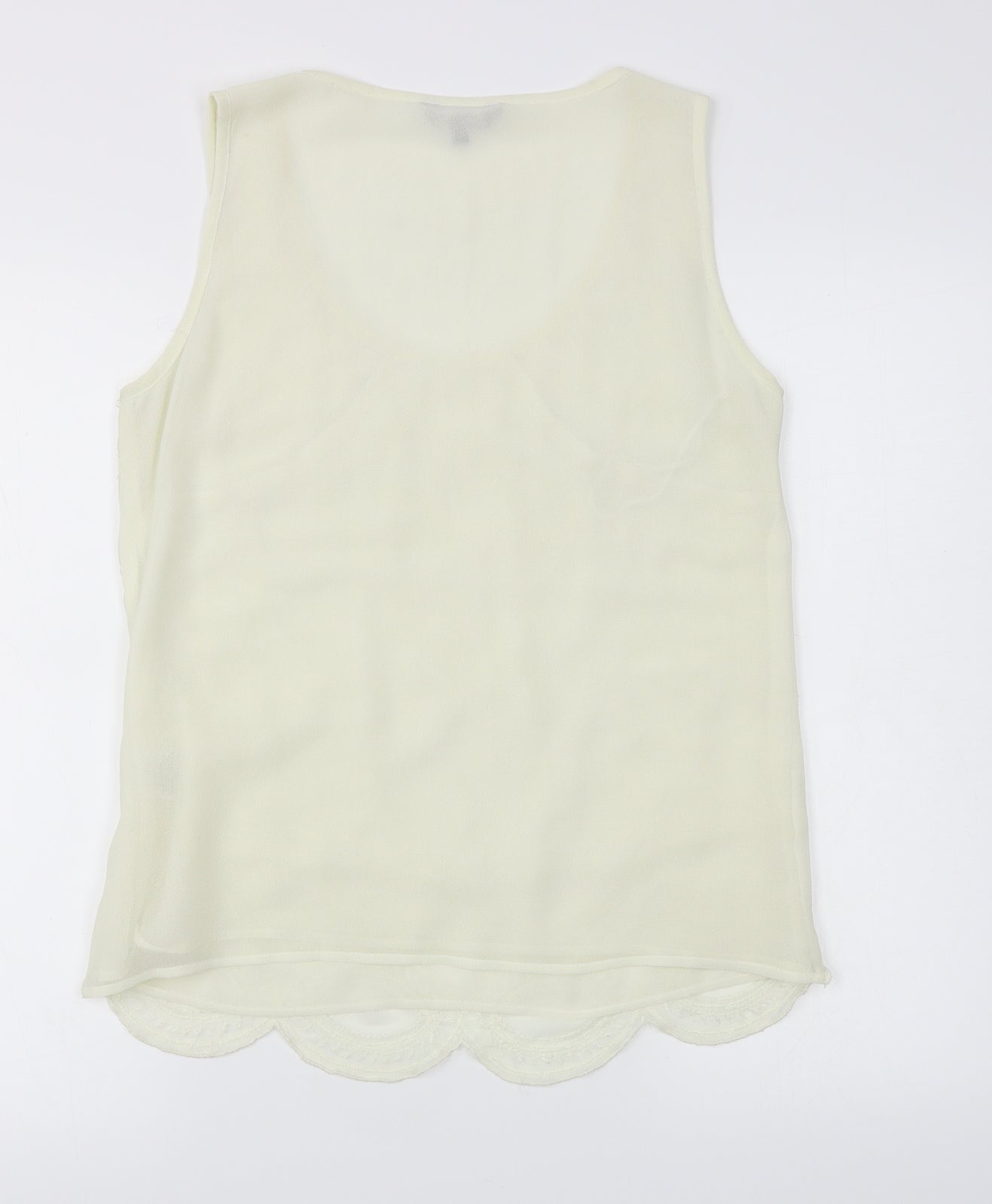 Matalan Womens Ivory Geometric Chiffon Basic Tank Size 12