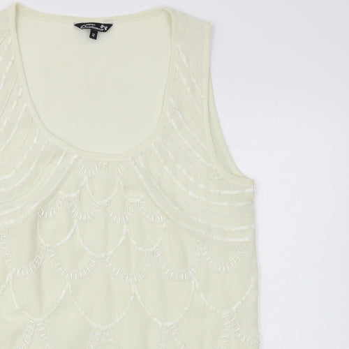 Matalan Womens Ivory Geometric Chiffon Basic Tank Size 12
