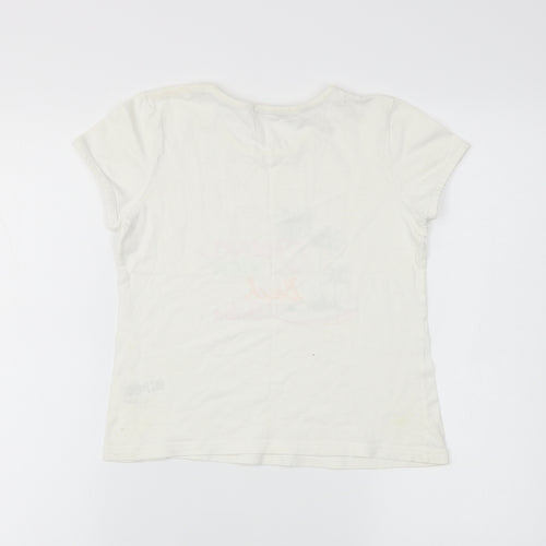 George Girls Ivory   Basic T-Shirt Size 9-10 Years