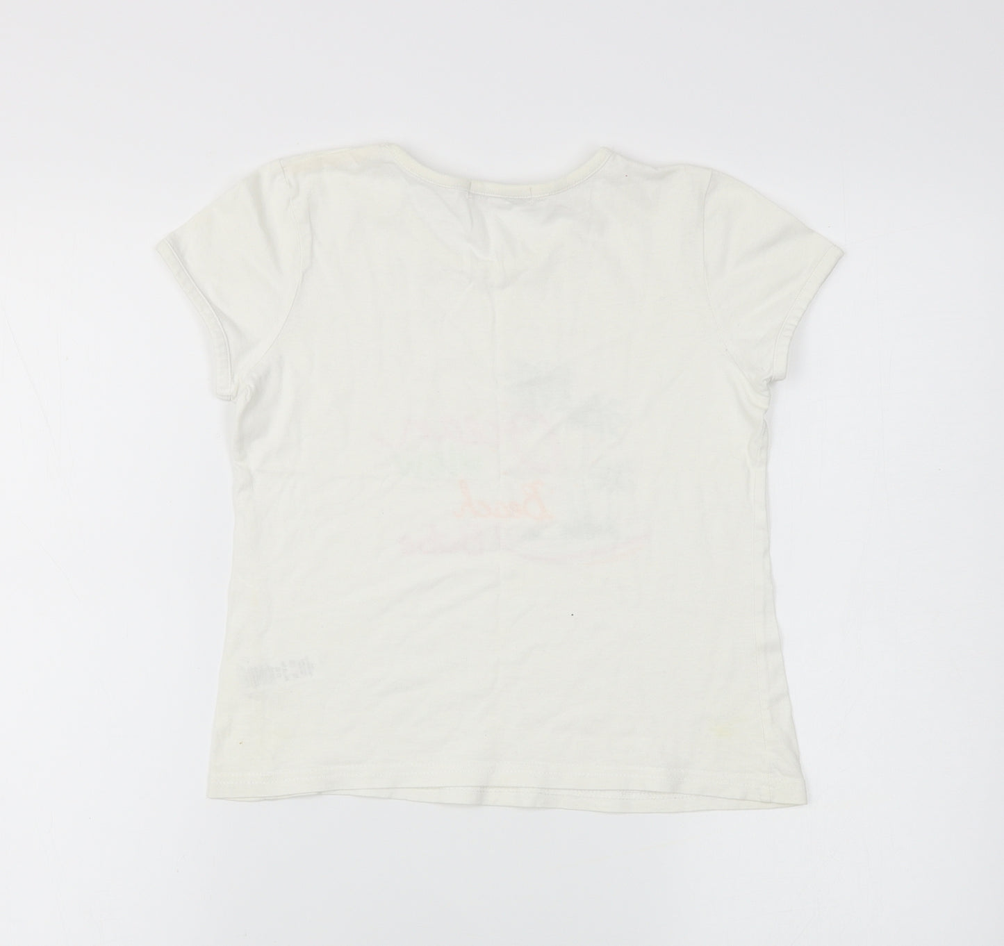 George Girls Ivory   Basic T-Shirt Size 9-10 Years