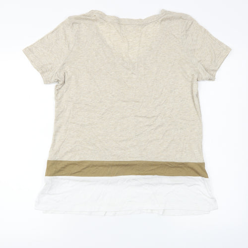 NEXT Womens Brown Striped  Basic T-Shirt Size 14