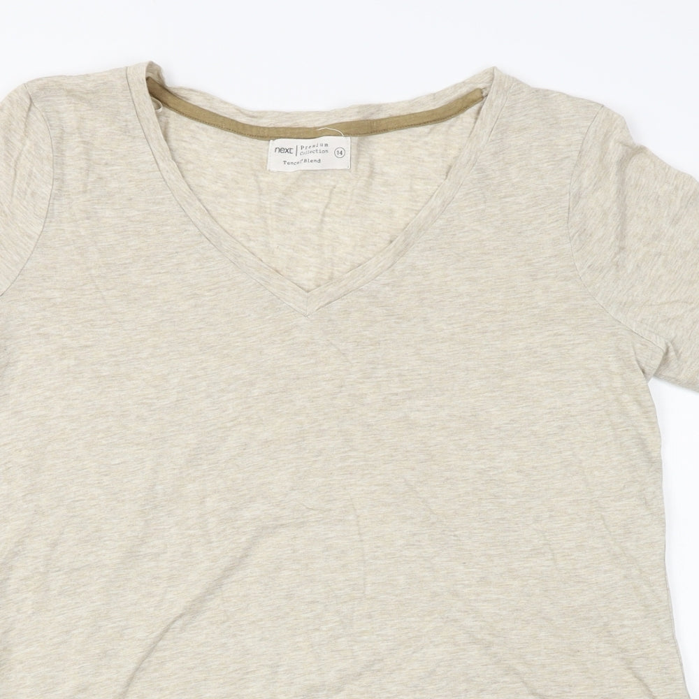 NEXT Womens Brown Striped  Basic T-Shirt Size 14