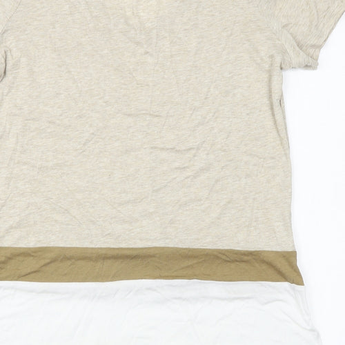 NEXT Womens Brown Striped  Basic T-Shirt Size 14