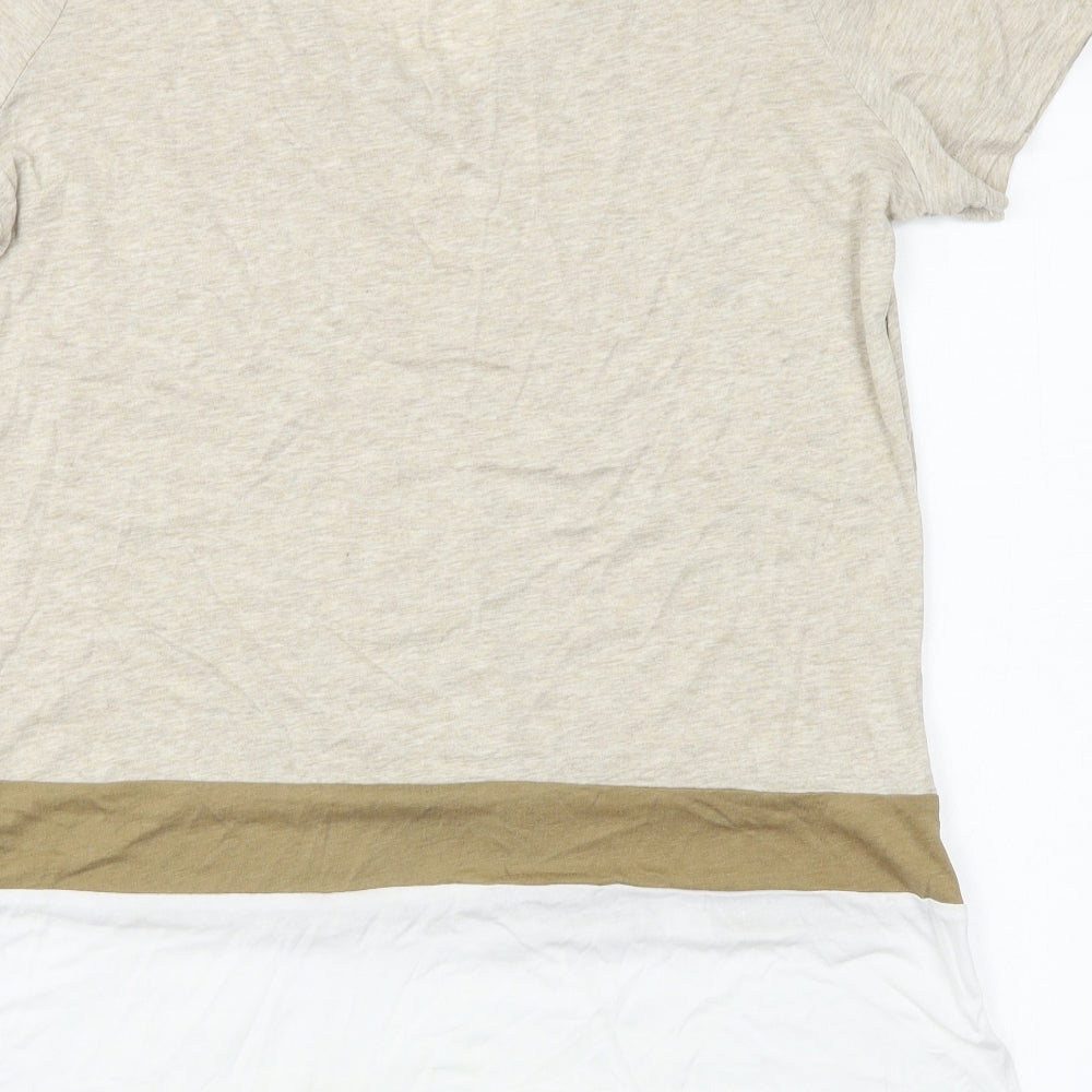NEXT Womens Brown Striped  Basic T-Shirt Size 14