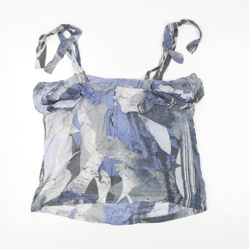 NEXT Womens Blue Geometric  Basic Tank Size 14