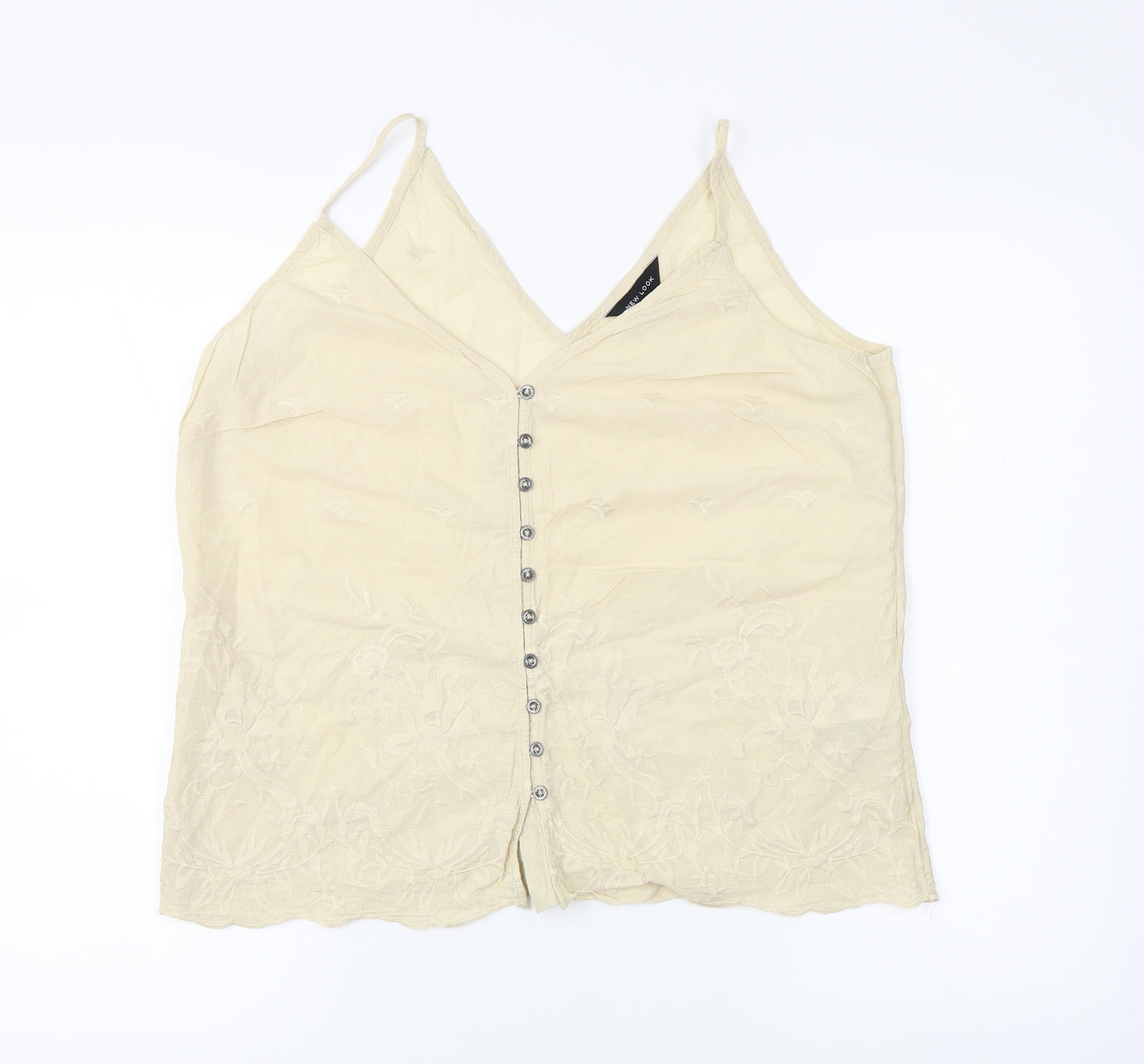 New Look Womens Beige Floral  Basic Tank Size 10