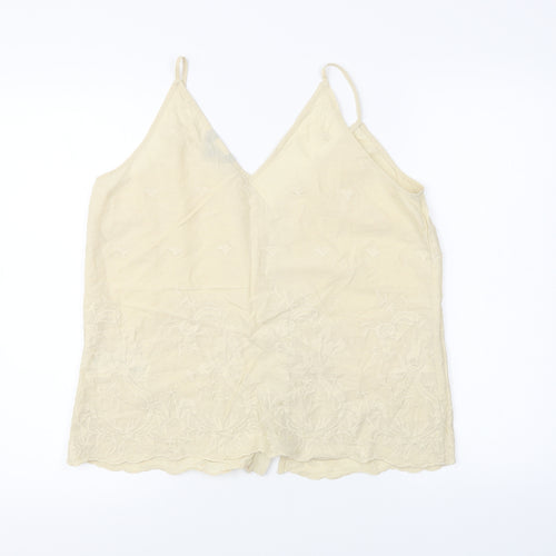 New Look Womens Beige Floral  Basic Tank Size 10
