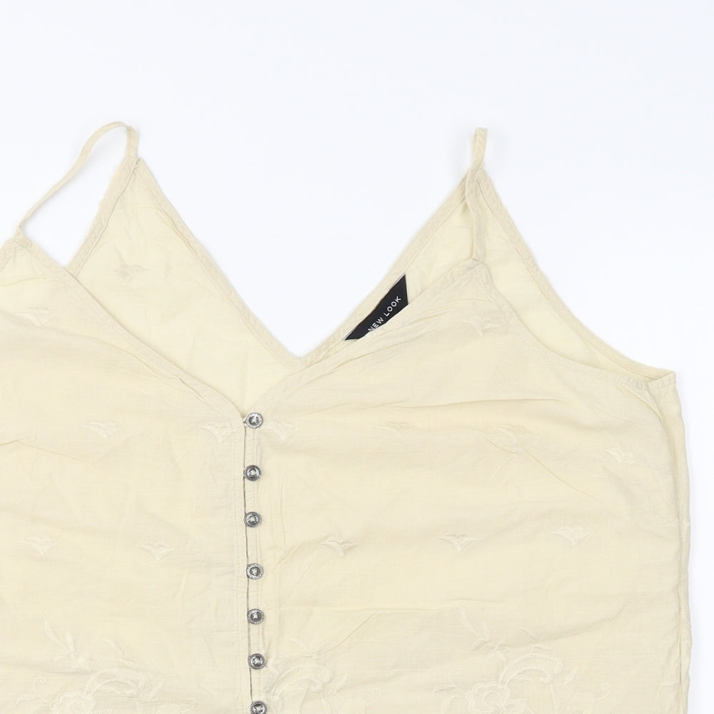 New Look Womens Beige Floral  Basic Tank Size 10