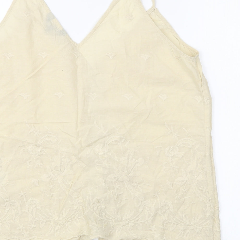 New Look Womens Beige Floral  Basic Tank Size 10